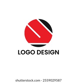 Red and black color logo template.