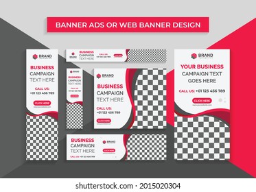red with Black Color Multipurpose sizes Set Of Banner ads, Ads Banner, Web Banner
