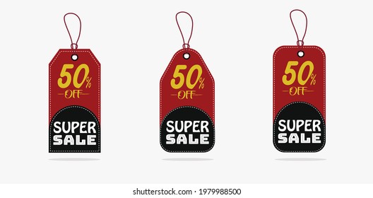 Red and Black Color Price Tags