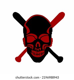 red black color skull vector illustration, symbols, logos and icons