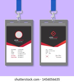 Red and Black Color Vector ID Card Template