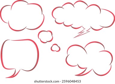 red black colorful comic style speech bubbles set