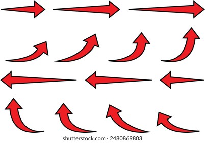 red and black combination arrows vector