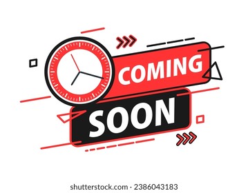 Rot und Schwarz kommt bald Countdown Clock Vectordesign. Vektorgrafik