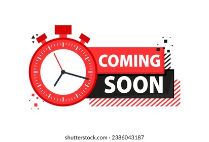 Diseño de vectores de reloj de cuenta regresiva para Red y Black Próximamente. Ilustración de material vectorial