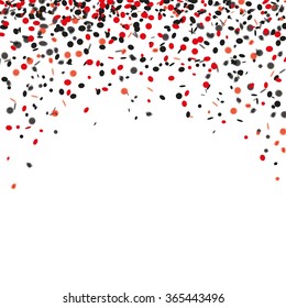 Red Black Confetti on the white. Eps 10 vector file.