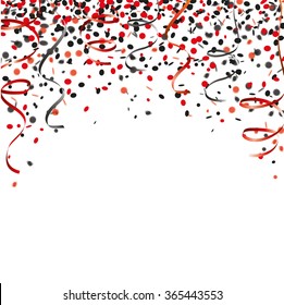 Red Black Confetti On The White. Eps 10 Vector File.