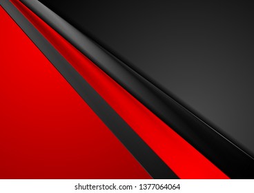 Red and black contrast abstract corporate glossy background. Vector design