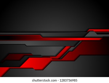 Red and black contrast abstract technology background. Vector corporate design