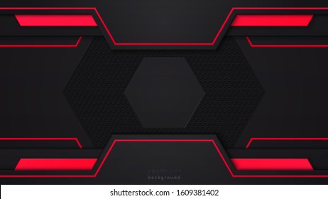 Red and black contrast abstract technology background. Layout design tech. Vector corporate design.