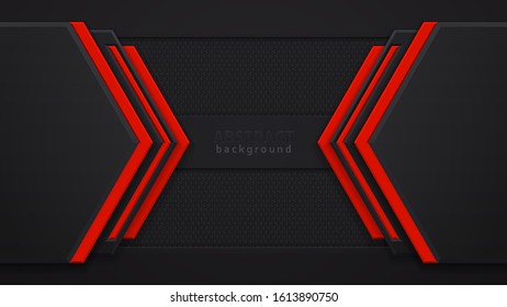 Red and black contrast abstract technology background. Layout design tech. Vector corporate design.