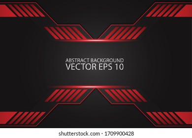Fondo de tecnología abstracta de contraste rojo y negro.Diseño de ilustración vectorial para textura