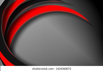 	
Red and black contrast corporate waves background. Vector design
