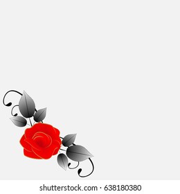 Red and black corner with rose.