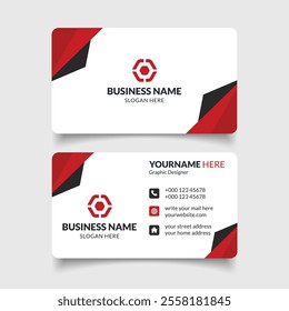 Red and Black Corporate Business Card Template