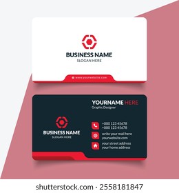 Red and Black Corporate Business Card Template
