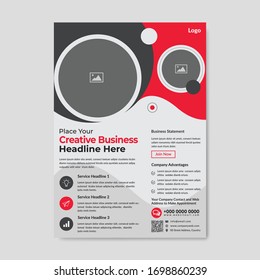 Red and Black Corporate Flyer Template For Commercial Service Company