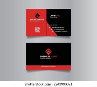 Red and black corporate modern business card template design