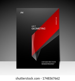 Red and Black cover design modern. Annual report. Brochure template, Poster, catalog. Simple Flyer promotion. magazine. Vector illustration