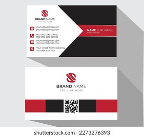 Red and Black Creative Business Card Design Template
