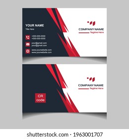 Red and black creative and clean business card template vector
