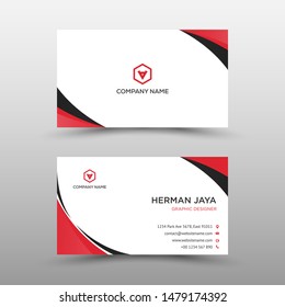 Red and Black  Creative  Double-sided Business Card Template. Flat Design Vector Illustration. Stationery Design vector