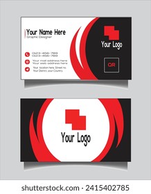 Red Black Creative Modern Business Card