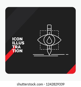 Red and Black Creative presentation Background for Ecology, monitoring, pollution, research, science Line Icon