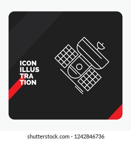 Red and Black Creative presentation Background for Broadcast, broadcasting, communication, satellite, telecommunication Line Icon