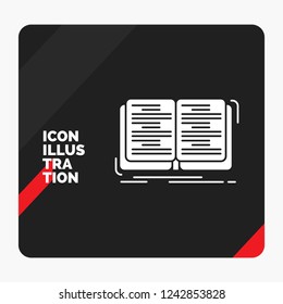 Red and Black Creative presentation Background for book, education, lesson, study Glyph Icon