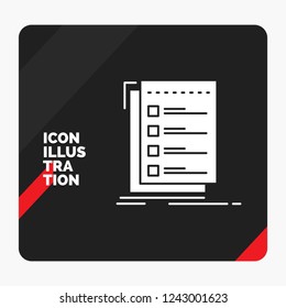 Red and Black Creative presentation Background for Check, checklist, list, task, to do Glyph Icon