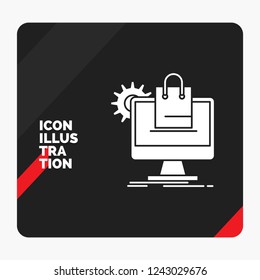 Red and Black Creative presentation Background for shopping, online, ecommerce, services, cart Glyph Icon