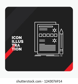 Red and Black Creative presentation Background for Component, data, design, hardware, system Line Icon