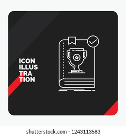 Red and Black Creative presentation Background for 554, Book, dominion, leader, rule, rules Line Icon