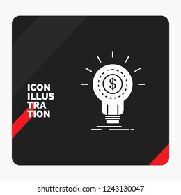 Red and Black Creative presentation Background for Finance, financial, idea, money, startup Glyph Icon