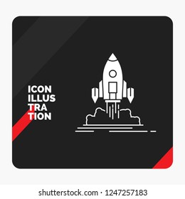 Red and Black Creative presentation Background for Launch, mission, shuttle, startup, publish Glyph Icon