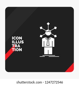Red and Black Creative presentation Background for development, human, network, personality, self Glyph Icon