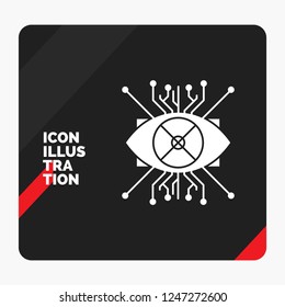 Red and Black Creative presentation Background for Ar, augmentation, cyber, eye, lens Glyph Icon