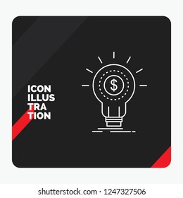 Red and Black Creative presentation Background for Finance, financial, idea, money, startup Line Icon
