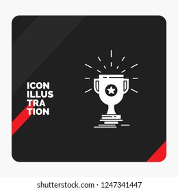 Red and Black Creative presentation Background for award, trophy, prize, win, cup Glyph Icon