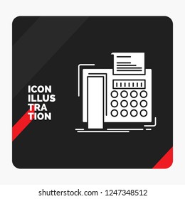 Red and Black Creative presentation Background for fax, message, telephone, telefax, communication Glyph Icon