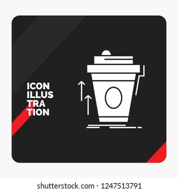 Red and Black Creative presentation Background for product, promo, coffee, cup, brand marketing Glyph Icon