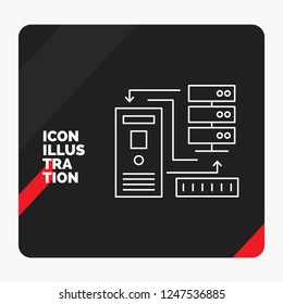 Red and Black Creative presentation Background for Combination, data, database, electronic, information Line Icon