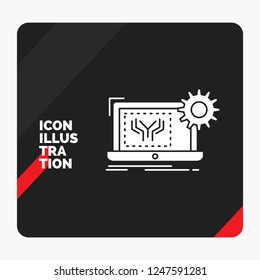 Red and Black Creative presentation Background for Blueprint, circuit, electronics, engineering, hardware Glyph Icon