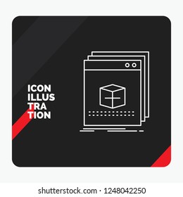 Red and Black Creative presentation Background for software, App, application, file, program Line Icon