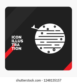 Red and Black Creative presentation Background for moon, planet, space, squarico, earth Glyph Icon