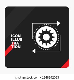 Red and Black Creative presentation Background for Business, gear, management, operation, process Glyph Icon