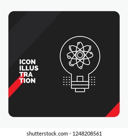 Red and Black Creative presentation Background for idea, innovation, light, solution, startup Line Icon