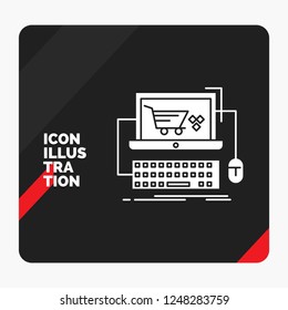 Red and Black Creative presentation Background for Cart, online, shop, store, game Glyph Icon