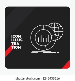 Red and Black Creative presentation Background for Big, chart, data, world, infographic Line Icon